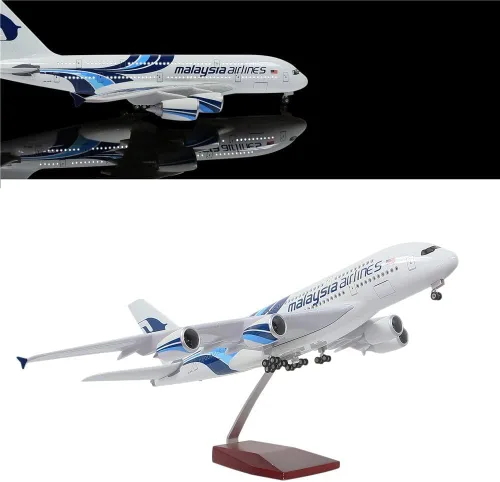 Vista 8 de Modelo a escala 1:130 de 24 horas, modelo de avión a escala 1:130, modelo de avión, estatua de avión, modelo de avión fundido a troquel con luz LED