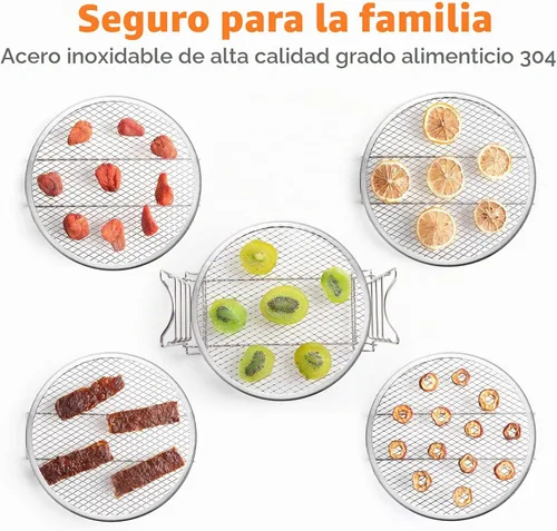 Vista 3 de SICHEER - Estante deshidratador de acero inoxidable, accesorios compatible con tapa de freidora de aire Instant Pot Crisp de 5.7 litros