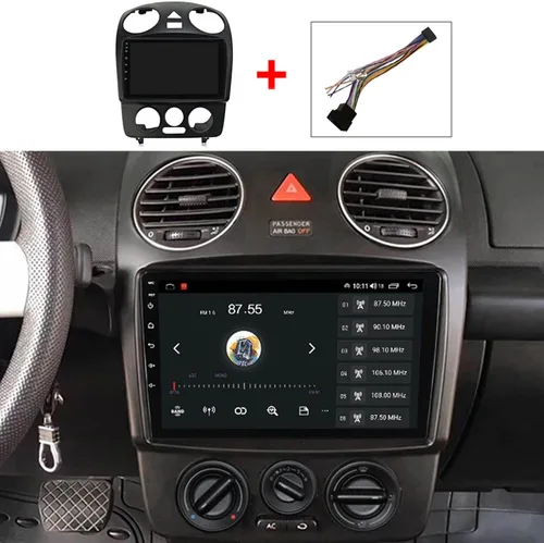Vista 3 de Estéreo de coche Android 12 para VW Volkswagen Beetle 2000-2012 9 pulgadas Full HD pantalla táctil capacitiva con USB, radio de coche Fm/Am