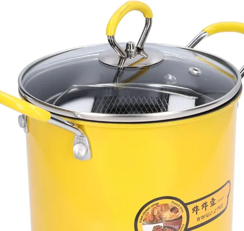 Vista 2 de 3L Mini Freidora Olla Japonesa de Acero Inoxidable con Filtro de Aceite Tapa de Rack para Cocina del Hogar