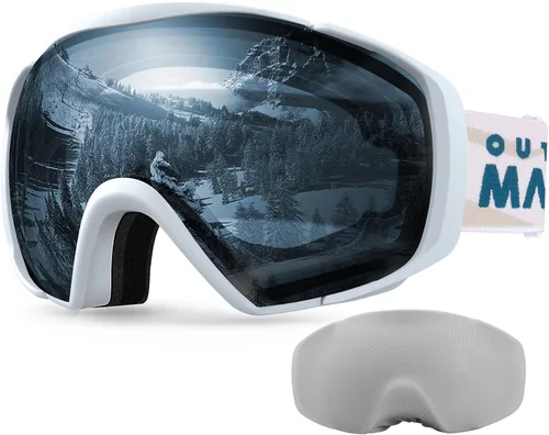 Vista 10 de OutdoorMaster - Gafas de esquí con cubierta, antivaho OTG para nieve/snowboard La cubierta integrada ayuda a proteger la lente, con ajuste OTG