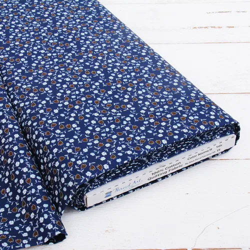 Vista 28 de Threadart Tela de acolchado de algodón de alta calidad, diseño floral azul aguamarina, 44 pulgadas de ancho, 100% algodón, acolchado, costura