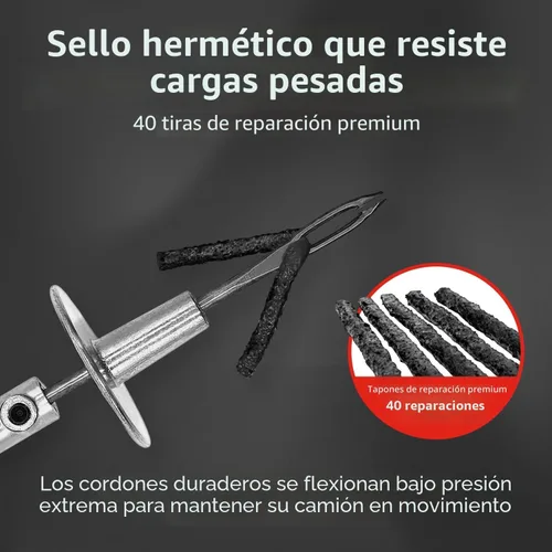 Vista 4 de CTR - Kit de tapones para neumáticos de alta resistencia, kit de reparación de neumáticos planos premium de 68 piezas con tapones