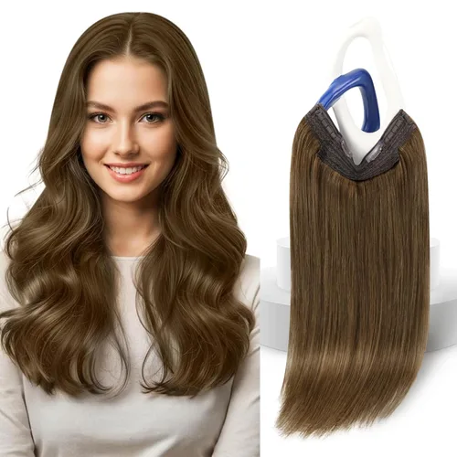 Vista 17 de Sunny - Extensiones de cabello humano real, con cable/hilo y clips ajustables, aplicación invisible, 2.82 onzas, 12 pulgadas, color rubio cenizo