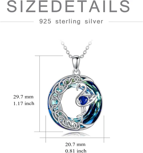Vista 4 de TOUPOP Regalo del día de la madre para mamá, collar de flamenco para mujer, plata de ley 925, colgante de flamenco, regalo de flamenco para ella