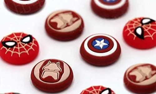 Vista 5 de Para PS5 PS4 PS3 Xbox 360 Xbox One Switch Pro Wii u Controller - Tapa de agarre de silicona para el pulgar Iron Man