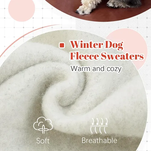 Vista 4 de FUAMEY Sudadera con capucha para perro, suéteres de forro polar para perro, sudadera cálida para mascotas con bolsillo, chaleco de Navidad suave