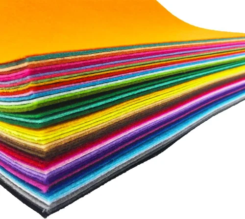 Vista 10 de flic-flac 44 hojas de tela de fieltro de colores surtidos de 6 x 6 pulgadas (5.9 x 5.9 in), diseño de retazos, costura de bricolaje, manualidades