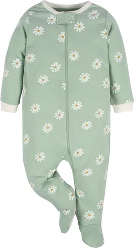 Vista 2 de Gerber Paquete de 2 mamelucos Sleep 'N Play para bebé niña, dorado, (Golden Floral)