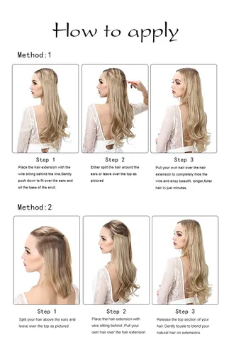 Vista 6 de SARLA Extensiones de cabello con alambre invisible de reflejos cortos rectas postizos sintéticos diadema transparente ajustable para mujeres 14