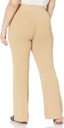 Vista 5 de The Drop Pantalón tipo suéter Ellison Rib Flare Leg para mujer Curds & Whey