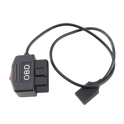 Vista 5 de Keenso Cable de alimentación OBD, 48cm/18.9in OBD Cable adaptador de corriente con botón de interruptor Acc Mode Protección de bajo voltaje