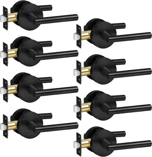 Vista 10 de Goldenwarm Juego de cerraduras negras para puerta exterior con cerrojo, aleación de zinc con llave igual con cerrojo de seguridad, manija de puerta