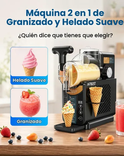 Vista 4 de Slushie Machine for Home 2-in-1 Slushy & Soft Serve Ice Cream Maker