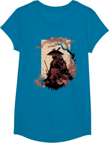 Vista 78 de Camiseta estética vintage samurái de arte japonés samurái retro cereza, Negro