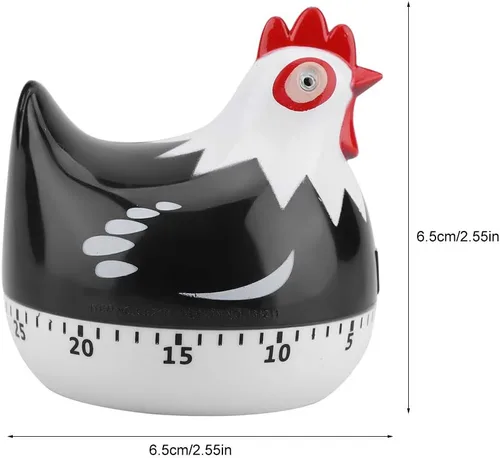 Vista 3 de Hen - Temporizador de cocina, temporizador de animales de 55 minutos para niños, sin baterías, temporizador de cuenta regresiva giratorio de 360°