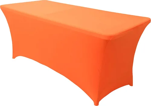 Vista 53 de Obstal Funda de mesa de elastano elástica de 4 pies para mesas plegables estándar, paquete de 2 manteles rectangulares universales ajustables