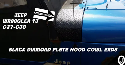 Vista 4 de Se adapta a Jeep Wrangler YJ - CJ7-CJ8 placa de diamante negro 2 PC