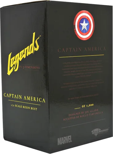 Vista 3 de Leyendas en 3-Dimensiones: Marvel Comics Capitán América 1: 2 Escala Busto, Multicolor