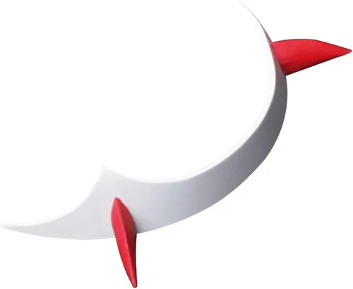 Vista 2 de C-ZOFEK Diadema de cuernos de diablo rojo para cosplay, accesorios de anime (diadema)