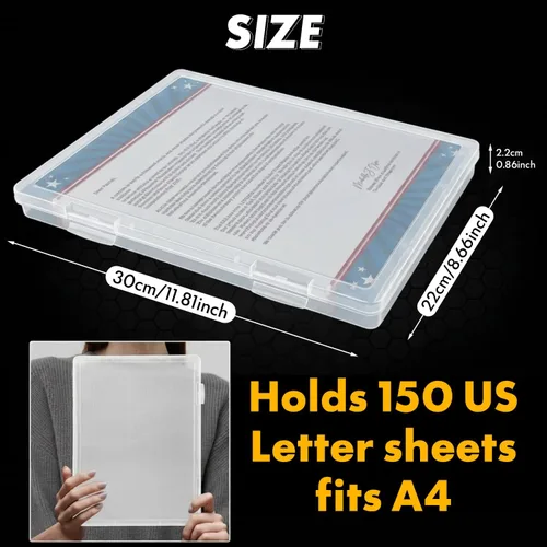 Vista 2 de DUOFIRE 3 Pack Plastic File Box Document Organizer for US Letter Paper
