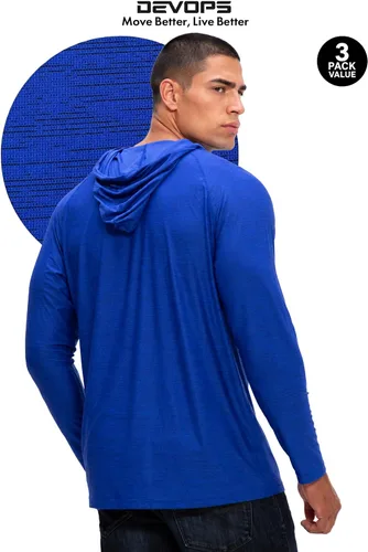 Vista 7 de DEVOPS - Sudadera con capucha para hombre, de manga larga, para pesca, senderismo, correr, entrenamiento
