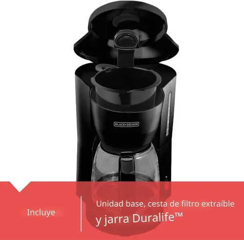 Vista 4 de BLACK+DECKER Cafetera de 5 tazas, DCM600B, color negro