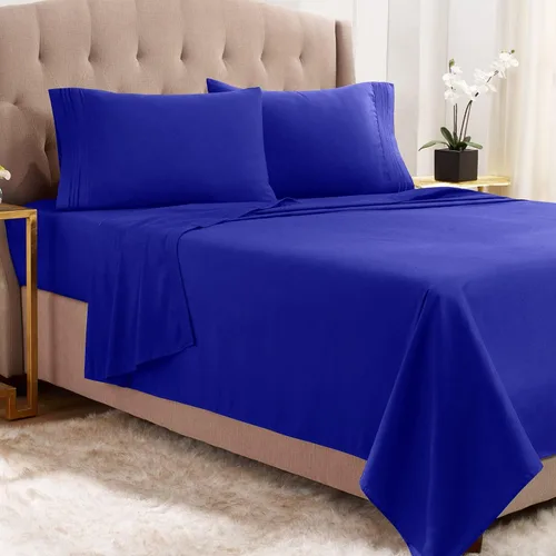 Vista 34 de Juego de sábanas de lujo Juego de cama de lujo, bolsillo extra profundo Juego de sábanas ajustable, sábana de arriba y 2 fundas de almohada, ropa