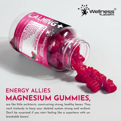 Vista 8 de Gomitas de glicinato de magnesio, 1000 mg - Suplemento de magnesio para apoyar la relajación, la salud del corazón - Gomitas de magnesio calmadas