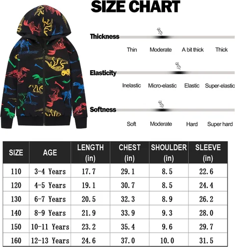 Vista 6 de TLAENSON Sudaderas con capucha de dinosaurio para niños y niñas, sudadera con capucha para niños pequeños