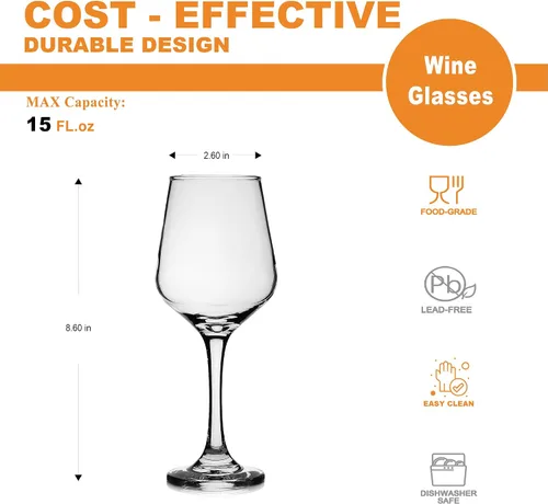 Vista 8 de LUXU Juego de copas de vino de 4,15 onzas líquidas