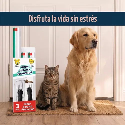 Vista 6 de Panther Armor - Protector de puerta antiarañazos para perro, paquete de 3