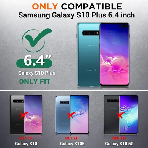 Vista 2 de Funda para Samsung Galaxy S10 Plus, protector de pantalla integrado con orificio para huella dactilar, protección de cuerpo completo, carga