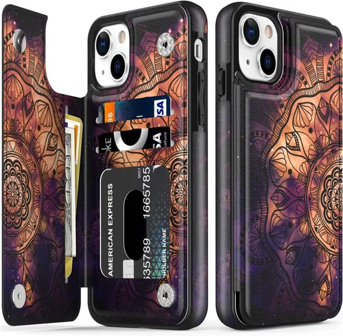 Vista 284 de LETO para iPhone 15 Pro Funda tipo cartera - Tapa tipo folio con patada - Diseños de moda - Tarjetero - Funda protectora para mujeres y niñas - 6.1