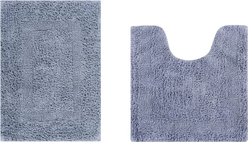 Vista 37 de Better Trends Alfombra de Inodoro en Forma de U Cubierta de Asiento de Inodoro de Lujo 100% Algodón Absorbente de Agua, Cubierta de Tapa Reversible