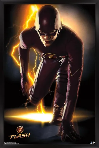 Vista 9 de Trends International DC Comics TV - The Flash - Póster de pared de retrato, 14.725 x 22.375 pulgadas, versión enmarcada de madera de granero