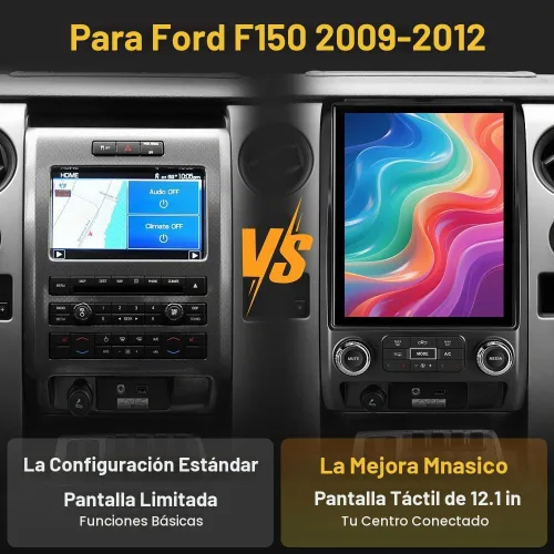 Vista 2 de Actualización de radio de coche Android 13 de 12.1 pulgadas para Ford F150 2009 2010 2011 2012 con 4G LTE, DSP Audio, Bluetooth 5.0, CarPlay/Android