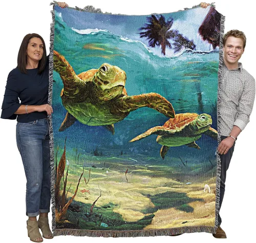 Vista 13 de Pure Country Weavers JL Moby Dick Cobija por Jerry LoFaro - Tapiz clásico de regalo de ballena oceánica tejida de algodón, fabricada en los Estados