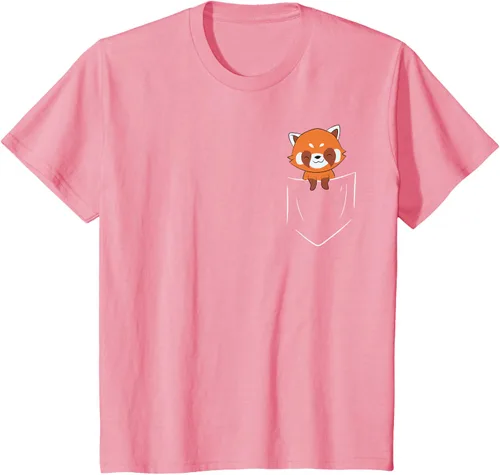 Vista 55 de Funny Red Panda In Pocket - Camiseta con bolsillo, Negro, S