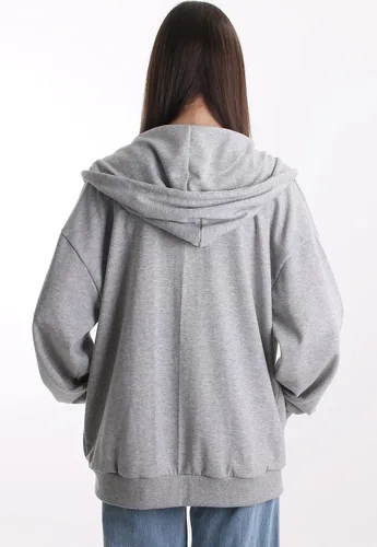 Vista 3 de MAJECLO - Sudadera con capucha para mujer, diseño de botón con bloque