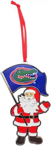 Vista 6 de Adorno navideño de metal Santa Auburn Tigers