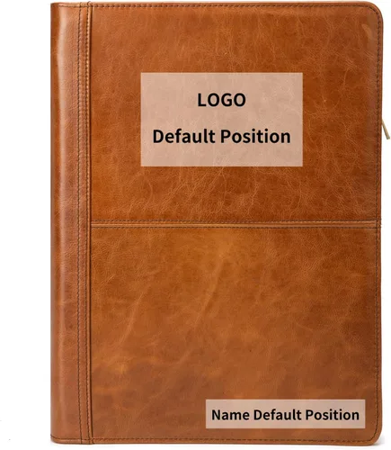 Vista 15 de Portafolio de cuero con carpeta de 3 anillas, padfolio de cuero vegano con cremallera, portafolio organizador profesional de negocios para regalo