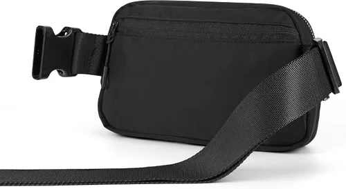Vista 2 de ZPN Mini riñonera cruzada para mujer y hombre, Negro