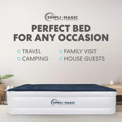 Vista 7 de Simpli-Magic Premium Collection - Colchón de aire de lujo, bomba integrada de alta capacidad para el hogar y el campamento, doble altura, ajustable