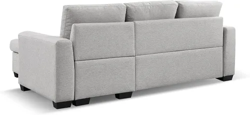 Vista 12 de American Furniture Classics Sofá cama modular copetudo gris claro con almacenamiento, 92 x 59 x 36 pulgadas