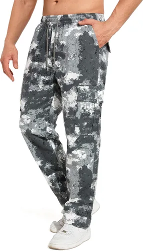 Vista 8 de THWEI Pantalones cargo para hombre, casuales, con cordón, atléticos, jogger, deportivos, pantalones para exteriores Verde militar