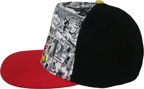 Vista 2 de Disney Mickey Mouse Comics - Gorra de béisbol para adultos color rojo y negro