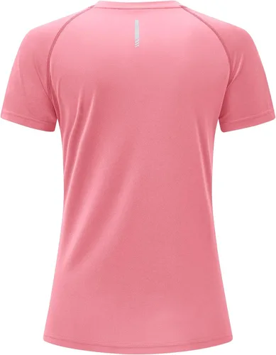 Vista 7 de TBMPOY Camisetas de entrenamiento Dry Fit para mujer, de manga corta, atléticas, absorben la humedad, UPF 50+, para correr, gimnasio, camisetas