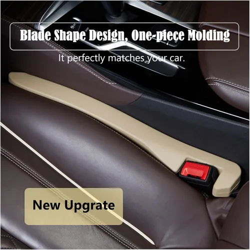 Vista 7 de 2 piezas de relleno de espacio para asiento de coche de piel sintética PU, bloqueador de caída para grietas de auto para rellenar el espacio lateral
