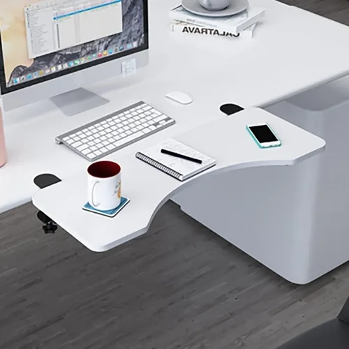 Vista 11 de Soporte para teclado de mesa, bandeja extensible de escritorio ergonómica, bandeja plegable para cajones para teclado, estante para reposabrazos